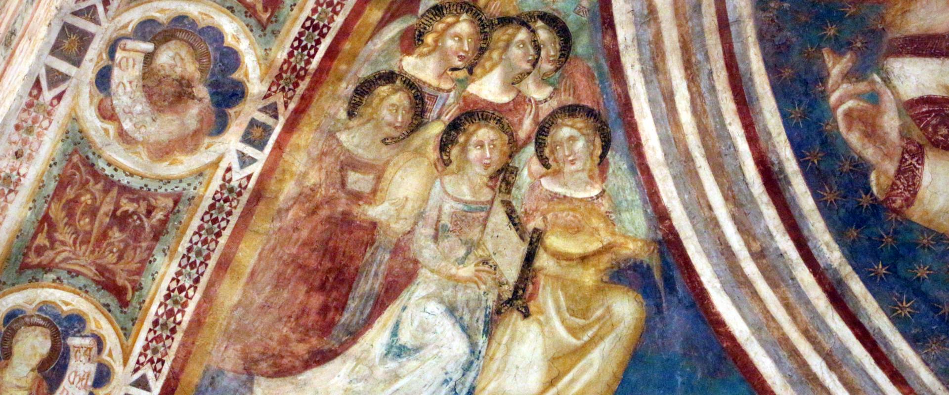 Vitale da bologna e aiuti, cristo in maestà, angeli, santi e storie di s. eustachio, 1351, 04 foto di Sailko